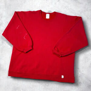 VTG 90s Russell Athletic Sweatshirts Made in USA Soild Y2K Men Sz L Red Relax